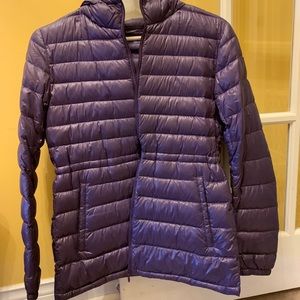 purple puffer jacket